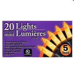 Mini Orange 20ct Halloween Lights 5’ NWT